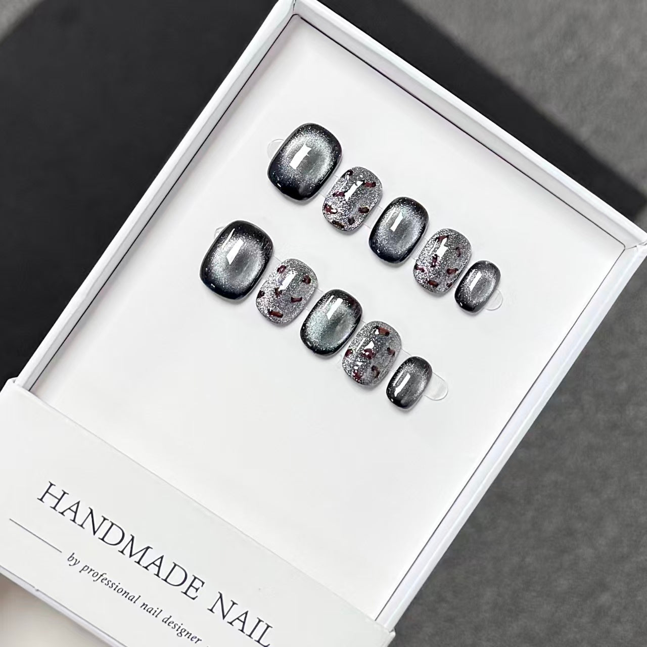 Black Cat Eye Leopard Print Press-On Nails - Edgy Glam