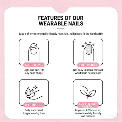 Pink Glass Bead Cat Eye Press On Nails
