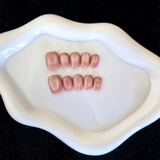 Pink Glass Bead Cat Eye Press On Nails